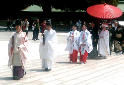 Shinto wedding party in Yoyogi Park